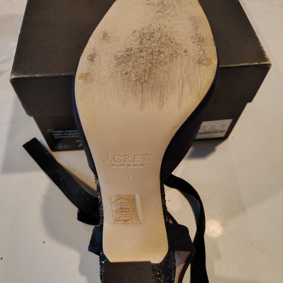 J. Crew Collection - Italian Made Green/Black Ankle-tie Pump - Picture 5 of 6